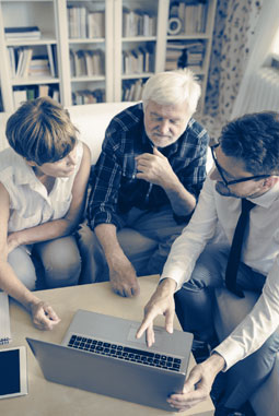 Advisor providing guidance to clients